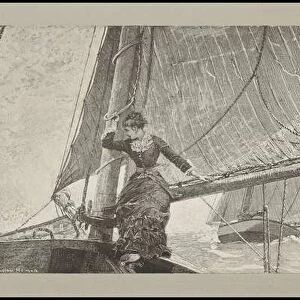 Yachting Girl, 1880 (Heliotype, with additions in gouache, on photosensitive paper