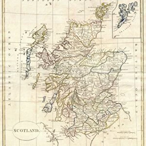 1799, Clement Cruttwell Map of Scotland, topography, cartography, geography, land