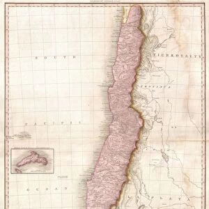 1818, Pinkerton Map of Chile, John Pinkerton, 1758 - 1826, Scottish antiquarian, cartographer