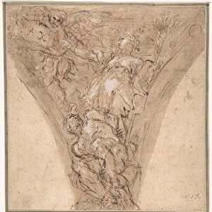 Allegorical Figure Peace 1625-1713 Pen brown ink