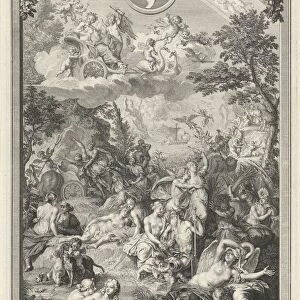 Allegorical title page various scenes metamorphoses