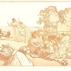 Auguste Louis Lepere (French, 1849 - 1918). Bucolique Moderne, 1901. Color woodcut