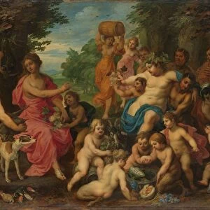 Bacchus Diana Bacchanal Bacchus surrounded satyrs