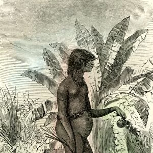 conibo girl, conibo, peru, south America, 1869, vintage, old print, 19th century