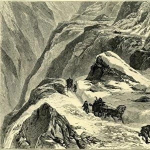 Crossing an Alpine Pass in Winter, Switzerland