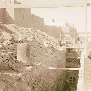 Deep sewage trench Herod Gate October 1937 Jerusalem