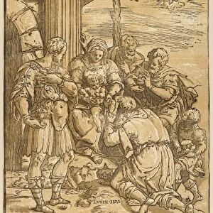 Drawings Prints, Print, Adoration Magi, Artist, Andreani, Aurelio Luini, Mantua, 1558 / 1559-1629