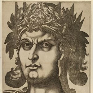 Drawings Prints, Print, Plate 6, Nero, head, turned, slightly, right, Twelve Caesars