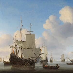 Dutch Ships in a Calm, Willem van de Velde, II, c. 1665