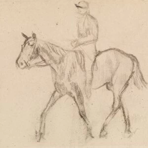 Edgar Degas Man Horseback c. 1866a'1872 Charcoal
