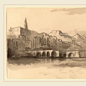 Edward Lear, Bridge with Mountains in the Distance (Ventimiglia), British, 1812-1888