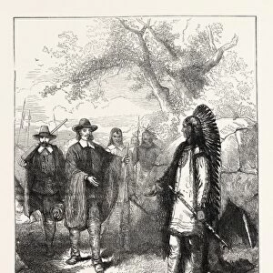EDWARD WINSLOWs VISIT TO MASSASOIT, who was the sachem, or leader, of the Wampanoag