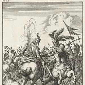 Emperor Koenraad III cuts Saracen cavalry battle