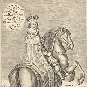 Equestrian Portrait of Charles I, King of England, Cornelis van Dalen (I), 1612 - 1665