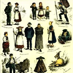 europe, switzerland, swiss folk, 1883, lauterbrunnen, rosenlau, wengern alp, andermatt