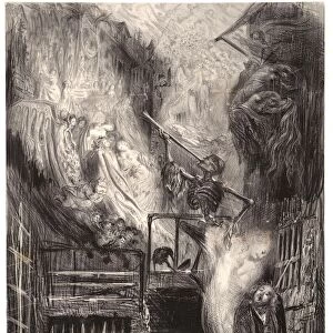 Gustave Dore (French, 1832 - 1883). The Death of Gerard de Nerval (La Rue de la Vieille