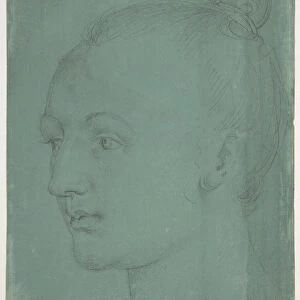 Head Young Woman 1522 Black chalk highlighted