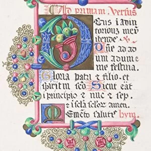 Illuminated Letter D within Decorated Border