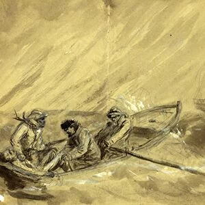 Incident in the blockade, drawing, 1862-1865, by Alfred R Waud, 1828-1891, an american