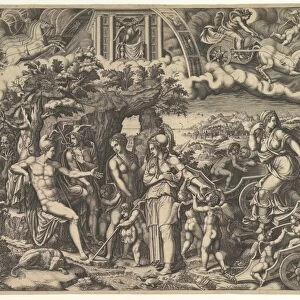 Judgment Paris 1555 Engraving sheet 16 x 21 1 / 4