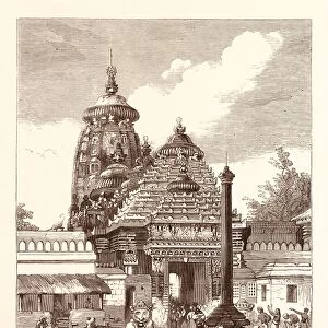 JUGGERNAUT: THE ENTRANCE TO THE TEMPLE. Jagannath Temple in Puri, Orissa, india