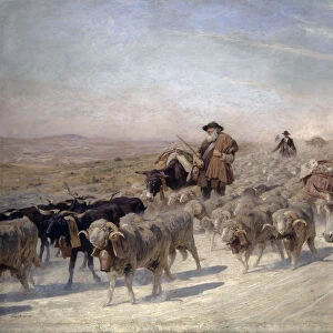La Descente des troupeaux 1890 oil canvas 124 x 200 cm