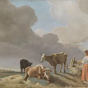 Landscape cows sheep shepherdess modified copy