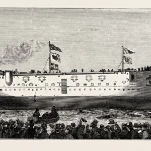 The Launch of H. M. Steam Corvette Comus, the First Steel Vessel of the British Navy