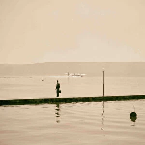 Lido Galilee Mt Hermon Flying boat taking off