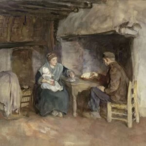 Lunch peasant family interior house family meal
