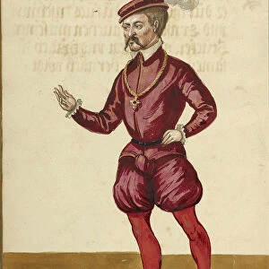 Man Wearing Medal Chain Augsburg Germany 1560