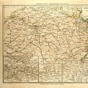 Map of where the Franco-Prussian War Took Place in France 1870-1871