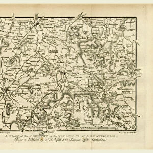 Map, Griffiths new historical description of Cheltenham and its vicinity, 19th