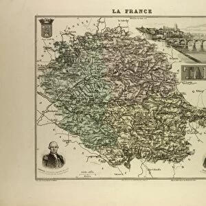 Map of Tarn, 1896, France