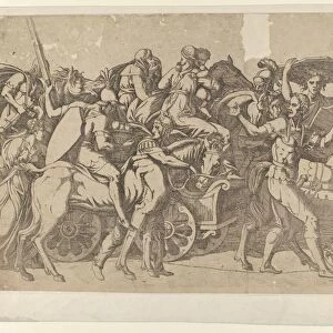 Marching Troops Shields 1540-45 Etching Mount