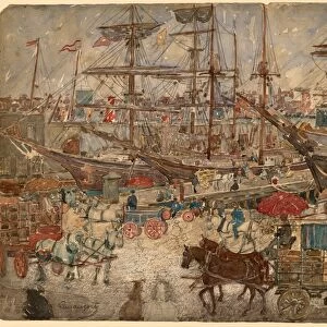 Maurice Brazil Prendergast, Docks, East Boston, American, 1858 - 1924, 1900-1904