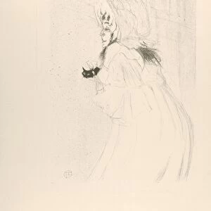 Miss Belfort Taking Bow 1895 Crayon brush lithograph