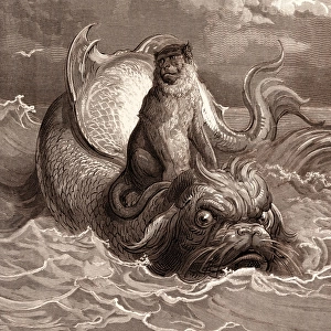 The Monkey and the Dolphin, by Gustave Dore