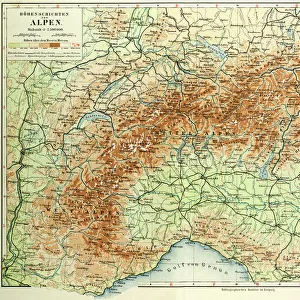Old Map of the Alps