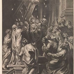 Pentecost Holy Ghost descends upon Mary apostles