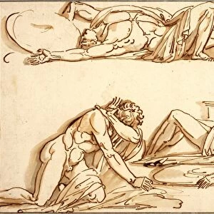 Philippe-Auguste Hennequin, French (1762-1833), Achilles and Patroclus, pen and brown ink