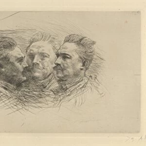 Portrait Henri Becque 1893 Drypoint laid paper