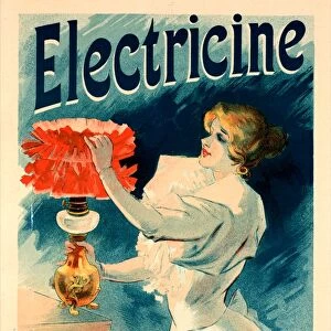 Poster for l Electricine, Lucien Lefevre 1850 France, exhibited in the Salon