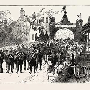 The Procession Entering the Village, Golden Wedding of Lord and Lady Cranbrook At