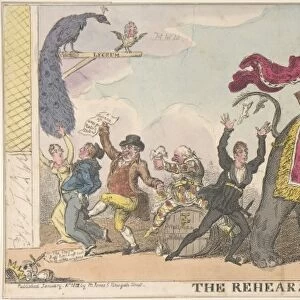 Rehearsal Baron Elephant January 1 1812 Hand-colored etching