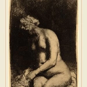 Rembrandt van Rijn (Dutch, 1606-1669), Nude Seated on a Bench with a Pillow (Woman