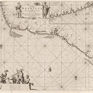 Sea chart of a portion of the northeast coast of Brazil, Jan Luyken, Johannes van Keulen