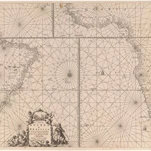 Sea chart of the southern part of the Atlantic coasts of Africa and Brazil, Jan Luyken