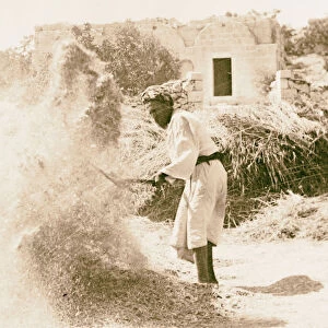 Showing man winnowing 1898 Middle East Israel