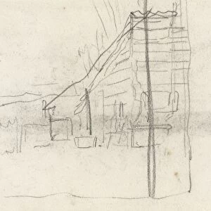 Sketch building Anton Mauve 1848 1888 paper chalk